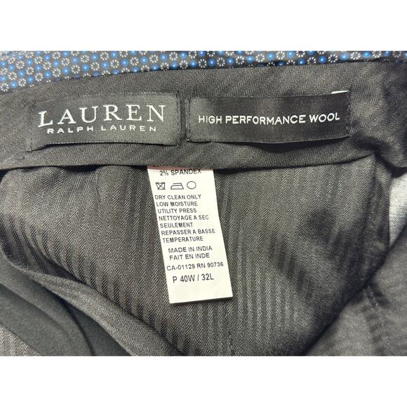 NWT Lauren Ralph Lauren Men's Classic Fit Wool Gray Dress Pants - Size 40x31.5 - Picture 8 of 9